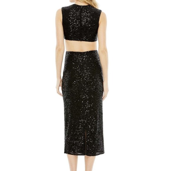 Mac Duggal 27022 Black Sequined Cutout Dress Size 4 - Picture 3 of 12